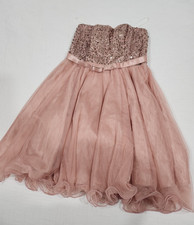 XSCAPE By Joanna Chen Blush Pink Sequin Strapless Short Dress Size 8