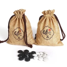 Double Convex Ceramic Go Game Stone Set 361pcs with Stone Bag and Go Board, 2...