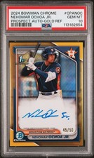 2024 Bowman Chrome Auto Gold Ref #/50 #CPANOC Nehomar Ochoa Jr. PSA 10 Astros RC