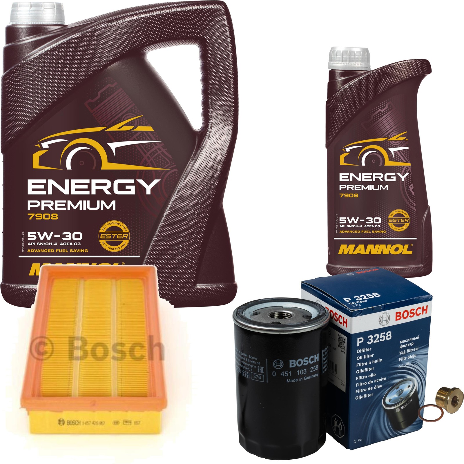 Bosch Inspektionpaket 6 L Mannol Energy Premium 5W-30 FüR Chrysler-image