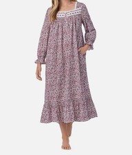 Eileen West Women's Pink Long Sleeve Woven Cotton Ballet Gown Sleepwear Size XS