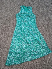 Banana Republic Women's Racer-Neck Asymmetrical Floral Print Dress, Green Small