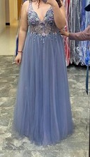 Purple Prom Dress with beaded flowers 