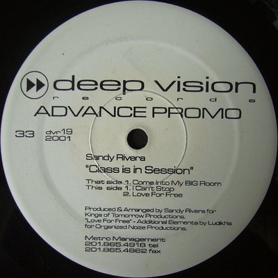 Sandy Rivera - Class Is In Session - Used Vinyl Record 12 - Promo - G5628z