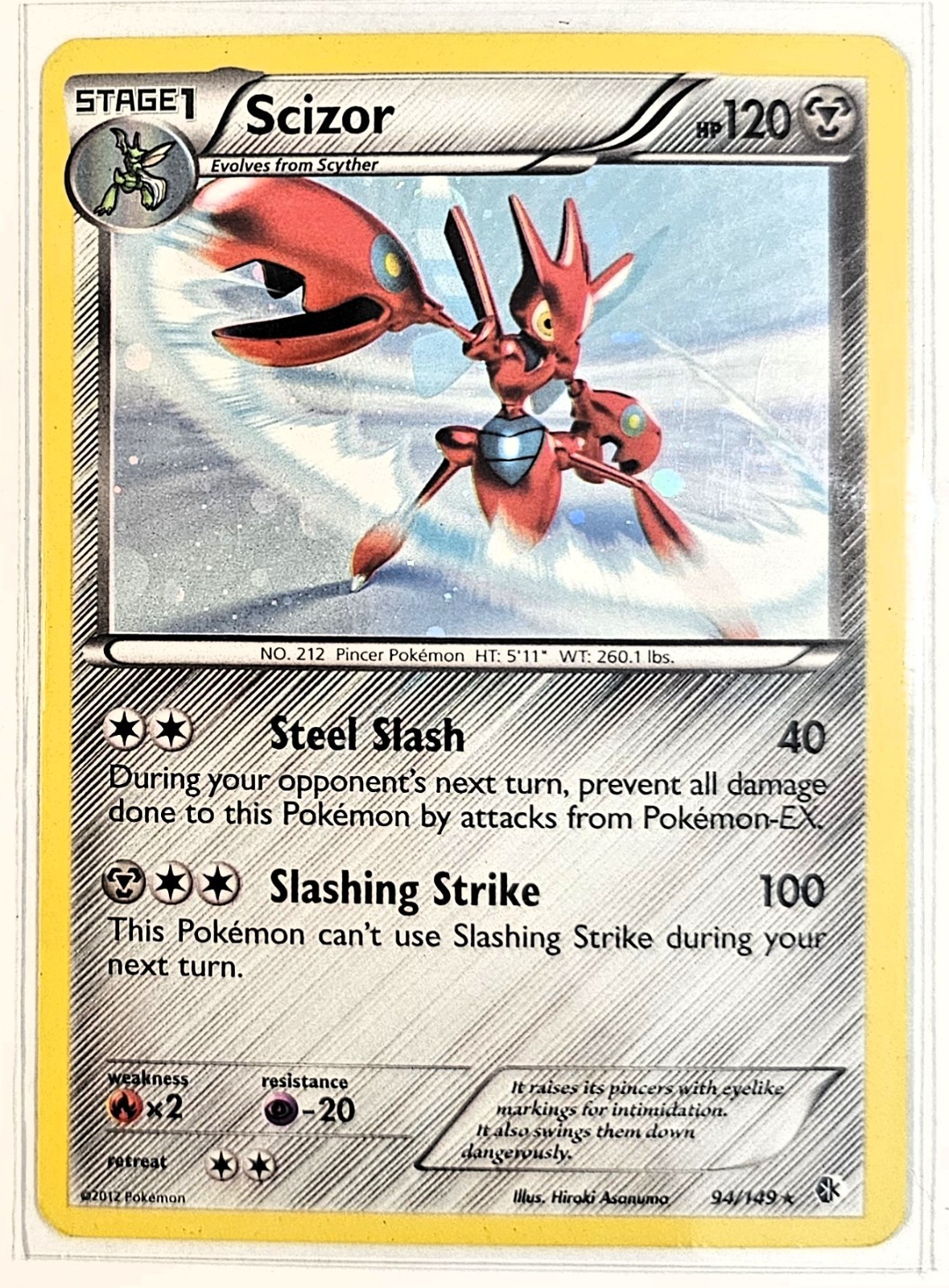 Pokemon 2012 Boundries Crossed Scizor 94 Rare Holo LP