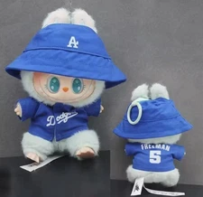 Clothes Outfit For Labubu - Dodgers Jersey And Hat Blue Freeman 5 (NO DOLL)