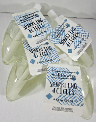 Bath and Body Works Wallflower Diffuser Refill Bulb Sparkling Icicles  x 4