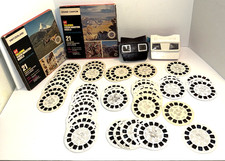 Vintage View-Master Lot-63 Reels 2 Viewers-Superman Pooh Disneyland Parks Sports