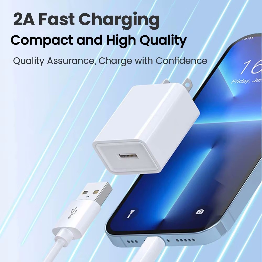 For iPhone 14 13 12 11 XR 8 5V 2A USB Wall Charger Block Fast Charging Cable Lot - $10.21 - Thumbnail 7