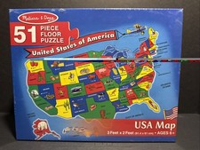Melissa  Doug USA Map Floor Puzzle 51 Pieces - Large 3  X 2  - 51 Jumbo Pieces