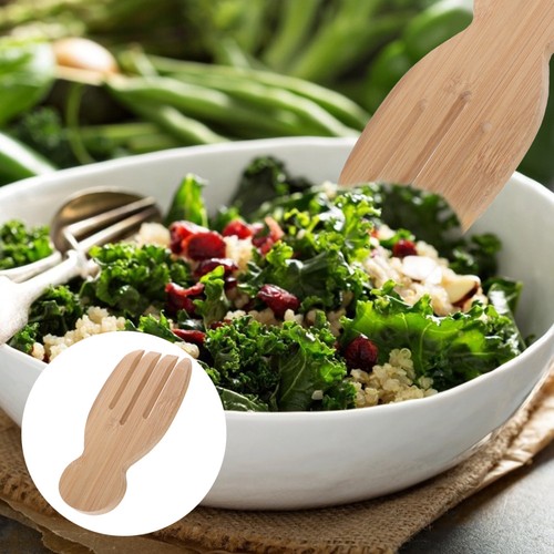 Bamboo Salad Hands Bamboo Salad Server Wooden Kitchen Helper With Smooth - Picture 5 of 10