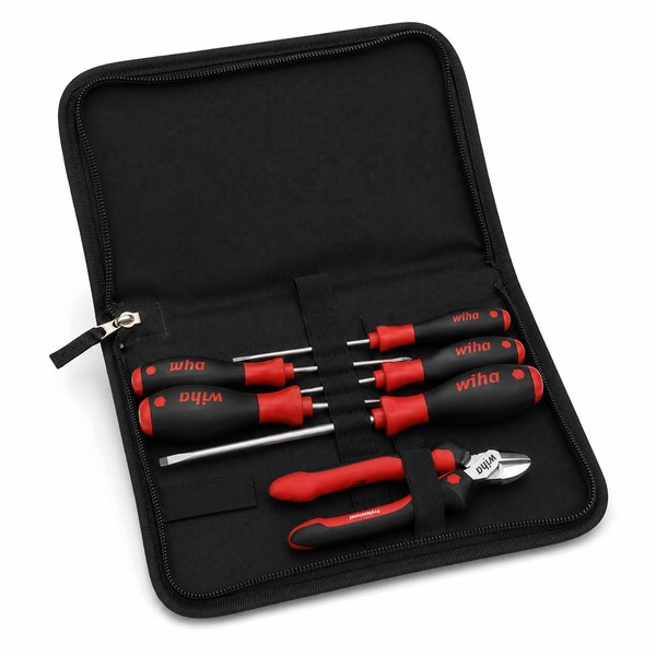 Wiha Werkzeug Set Mechaniker Schraubendreher Seitenschneider Tasche 33971-image