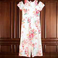 £90 LIPSY LONDON AGE 12 YEAR WHITE FLORAL JUMPSUIT EASTER HOLIDAY WEDDING PARTY