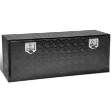 5 Bar Diamond Tread Pattern Rear Black Aluminum Fixed Top Handles Storage Box