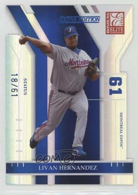 2004 Donruss Elite Extra Edition Status Die-Cut 18/61 Livan Hernandez #118 1h1