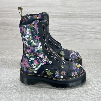Dr Martens Sinclair Boots Hi Womens 8 Platform Chunky Zip Leather
