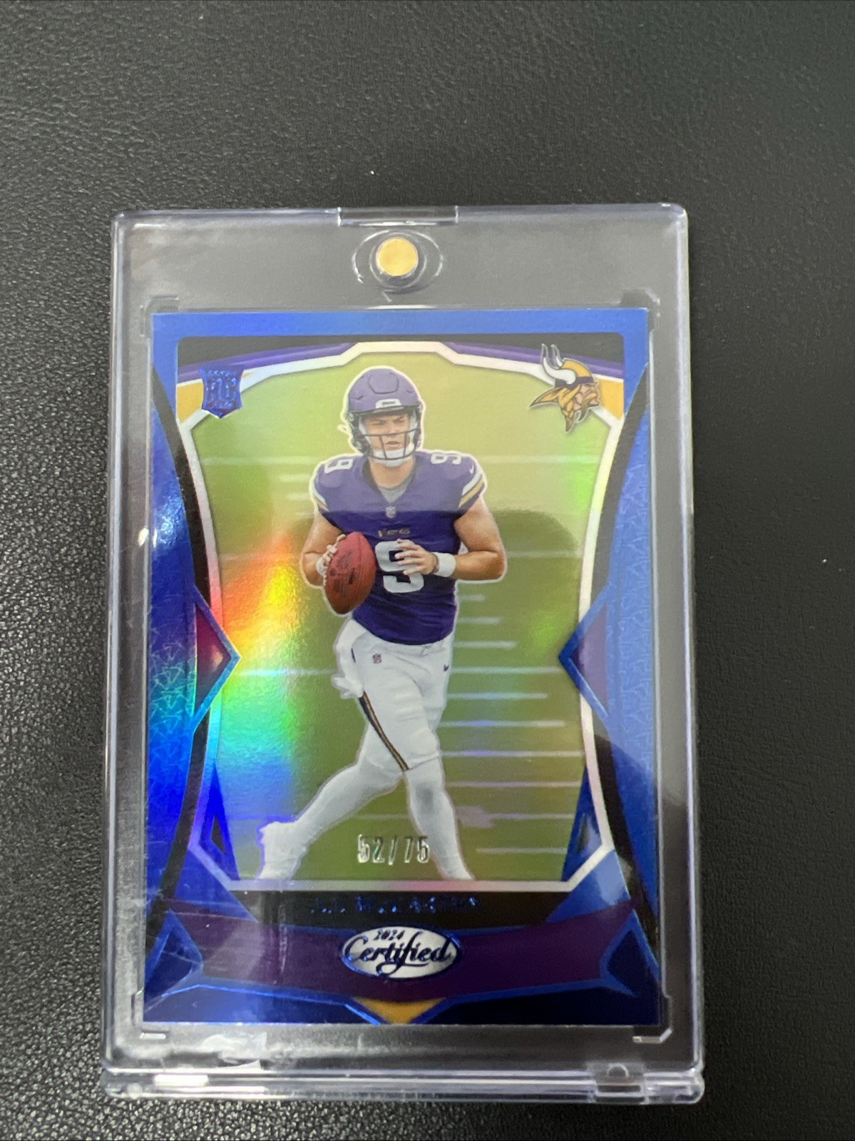 2024 Panini Certified - Rookies J.J. McCarthy #108 Blue Mirror /75 (RC)