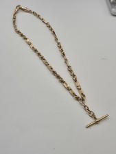 Vintage 9ct Gold T-bar Chain, Unique Link, 26.77g, 16 Inch. Fully Hallmarked