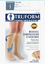 TruForm 8875 UNISEX CT Below Knee Stockings Compression 15-20- Medium Beige