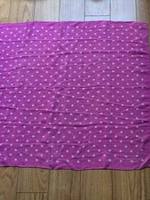 Vintage Echo Pink White Polka Dot 100 Silk Head Neck Women's Scarf 29.3/4"/29