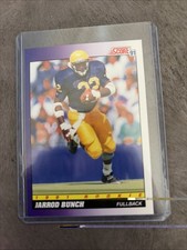 1991 Score NFL Vintage Rookie Card #581 Jarrod Bunch Michigan/Giants. rookie card picture