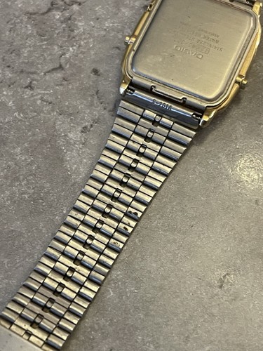 Vintage Casio AQ-307 Digital LCD Mens Quartz Watch Korea 308 Gold Tone 995 - Picture 13 of 13