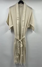 GY Special Collection Natural Handwoven Beige Turkish Cotton Linen Robe OSFM