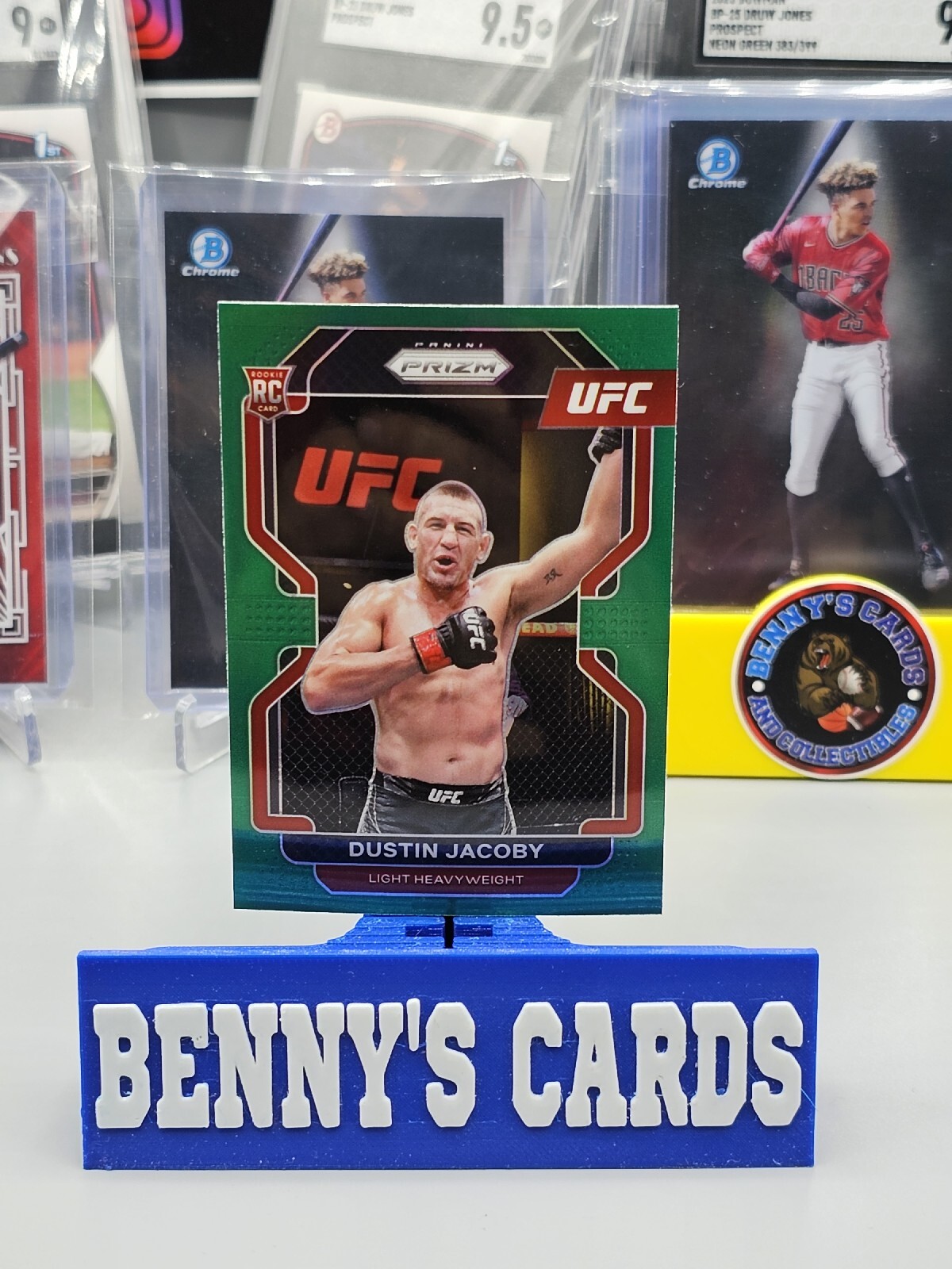 2022 Panini Prizm UFC Green Prizm Light Heavyweight RC Dustin Jacoby