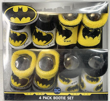 Batman Baby Boys' DC 4 Pack Bootie Set 0-12 Months Black IBK88883 NEW