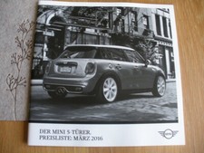 Mini Preisliste Der Mini 5-Türer  Stand 03/2016 neu