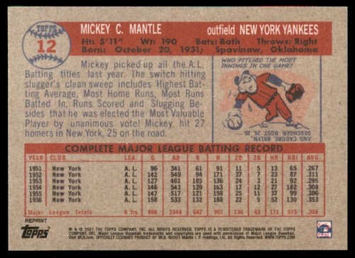 2021 Topps X Mickey Mantle singoli 1-50 (Scegli le tue carte) - Foto 9 di 101