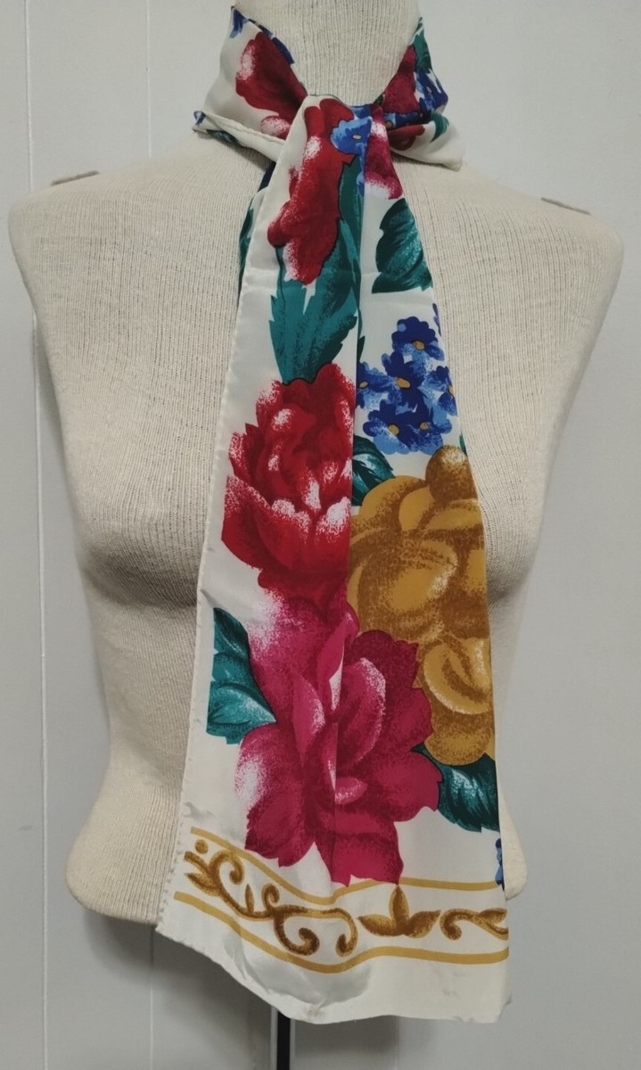 【eL×ONE】Flower Large Scarf Elwyn New York Beaded Crane Scarf | Hand sewn designer silk