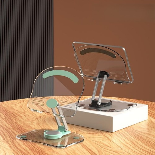 Universal Phone Pad Acrylic Tablet Stand Desktop Foldable Holder 360° Rotation s - Afbeelding 2 van 13