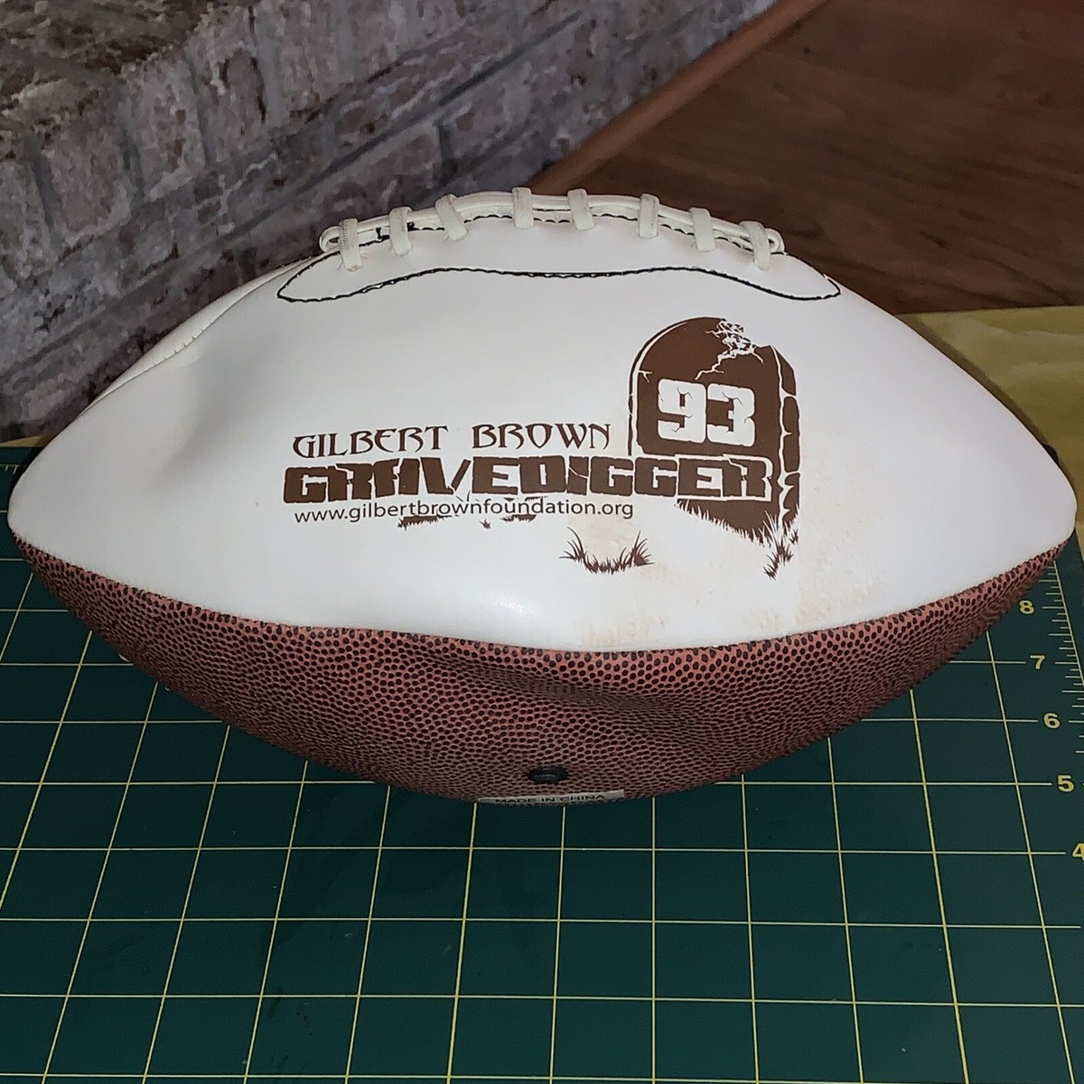 GB Packers Gilbert Brown Foundation Logo Signed Football w/ The