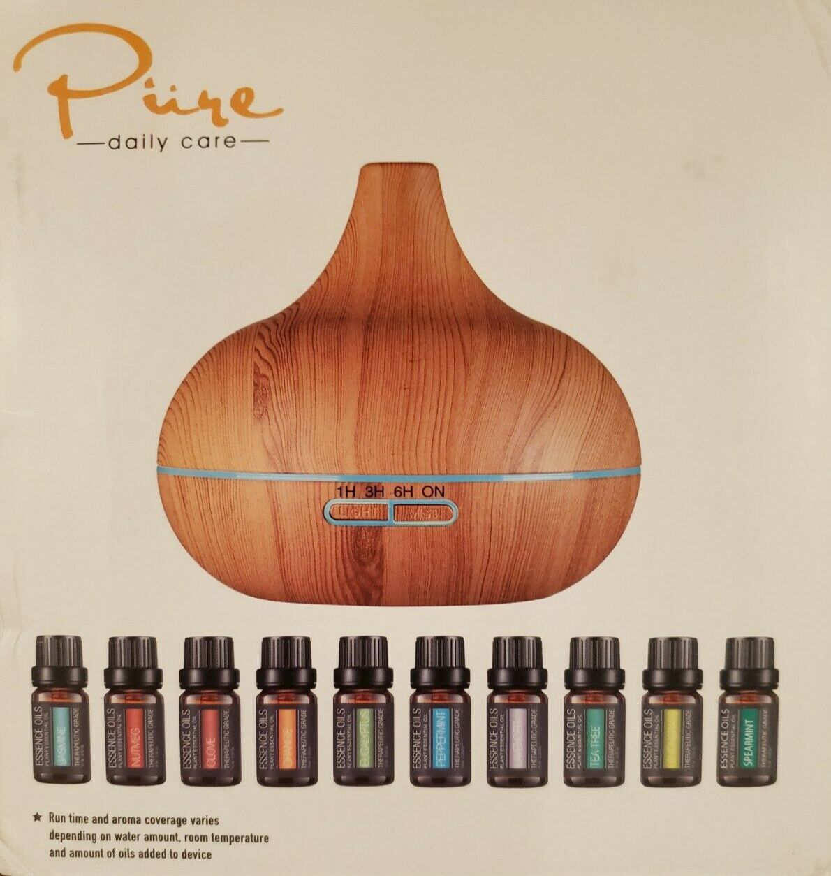 PURE DAILY CARE essential oil diffuser with 10 Essential Oils... NOB eBay