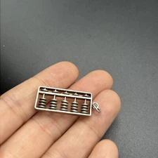 Miniature Small Working Abacus Vintage Sterling Silver Bracelet Charm Pendant 5g