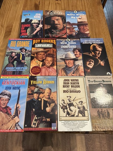 John Wayne VHS Lot Plus Quigley Down Under & Roy Rodgers Rio Bravo 10 Movies - Picture 4 of 4