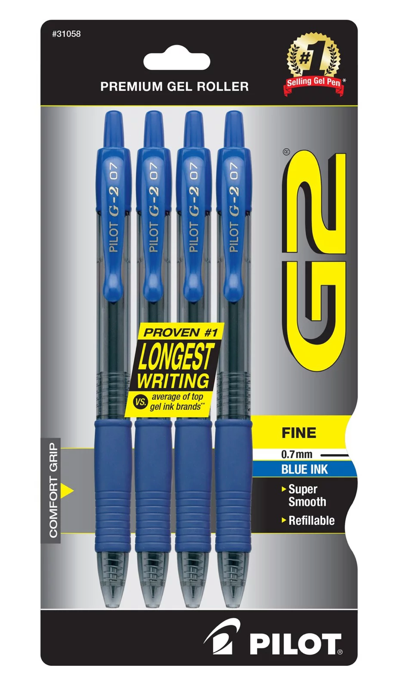 PILOT G2 Premium Refillable Retractable Rolling Ball Gel Fine Point