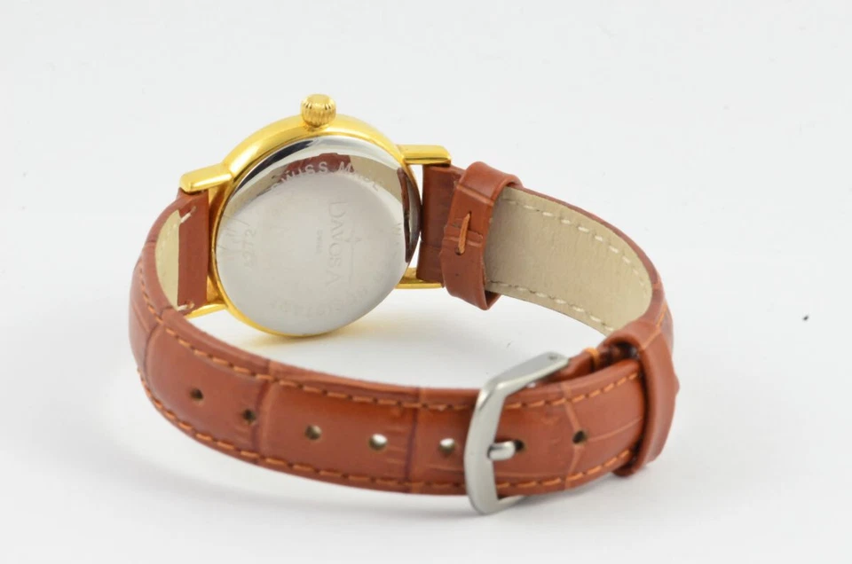 DAVOSA DAMEN UHR QUARZ VINTAGE 25MM STAHL VERGOLDET ARMBANDUHR VINTAGE RAR - Bild 4 von 4