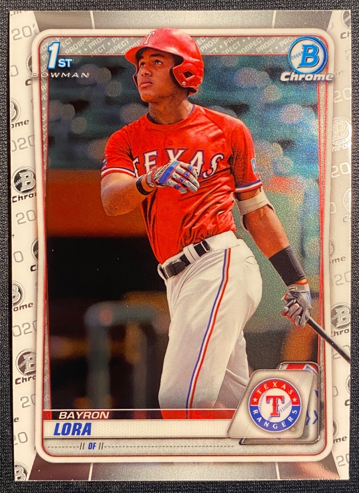 Bayron Lora 2020 Bowman Chrome RC Rookie Prospect Base TEXAS RANGERS 6