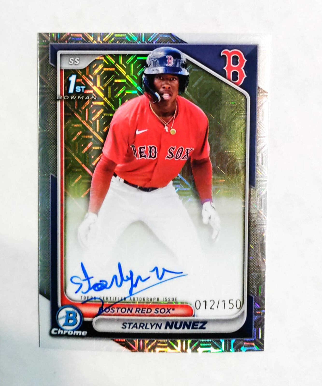 Starlyn Nunez 2024 1st Bowman Chrome AUTO HTA Choice REFRACTOR 012/150 RC R5