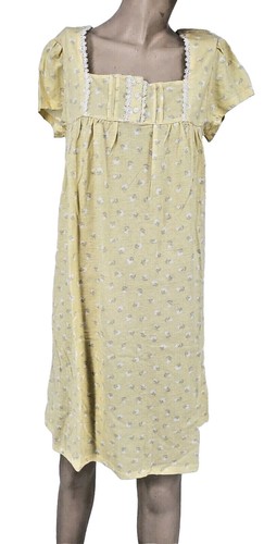 NWT Womens S/S Nightgown Croft & Barrow Yellow Floral Cotton Blend Knit - Picture 4 of 5