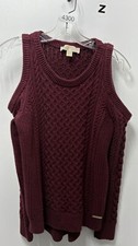 Michael Kors Red Cold Shoulder Sweater Size Medium