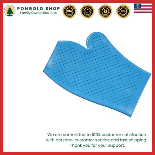 Rubber Grooming Glove Turquoise Unisex Reusable Horse Shedding Tool