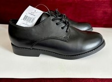 Boys Dress Shoes Black George Lace Up Size 1 NWT
