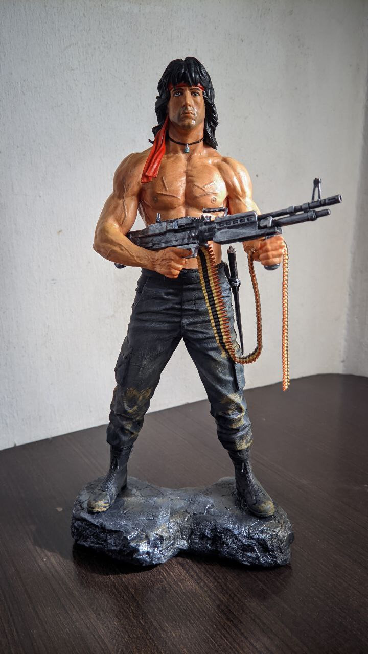 Unique Rambo Resin Figurine - Professionally Hand-Painted - 25 cm | eBay