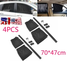 4x Car Suv Sun Shade Side Window Curtains Auto Foldable UV Protection (70*47cm)