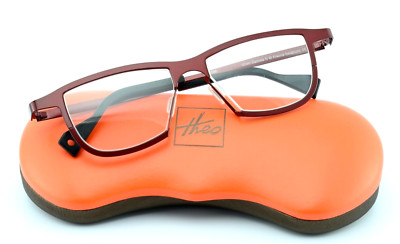 THEO BELGIUM Brille James 5 096 Designer Luxe Red Shine Metal Frame M-L + Case