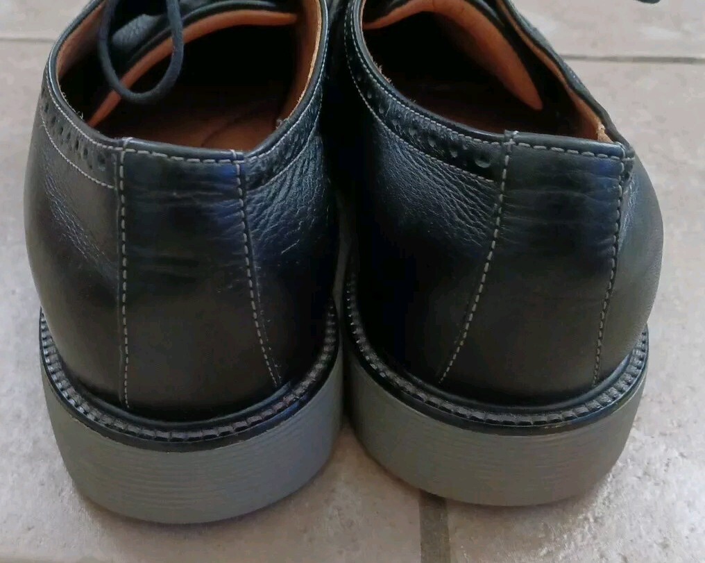 SAOLA Scarpe eleganti nere Flag Ltd. da uomo taglia 9 5 punta con cappuccio #811FL0004 business