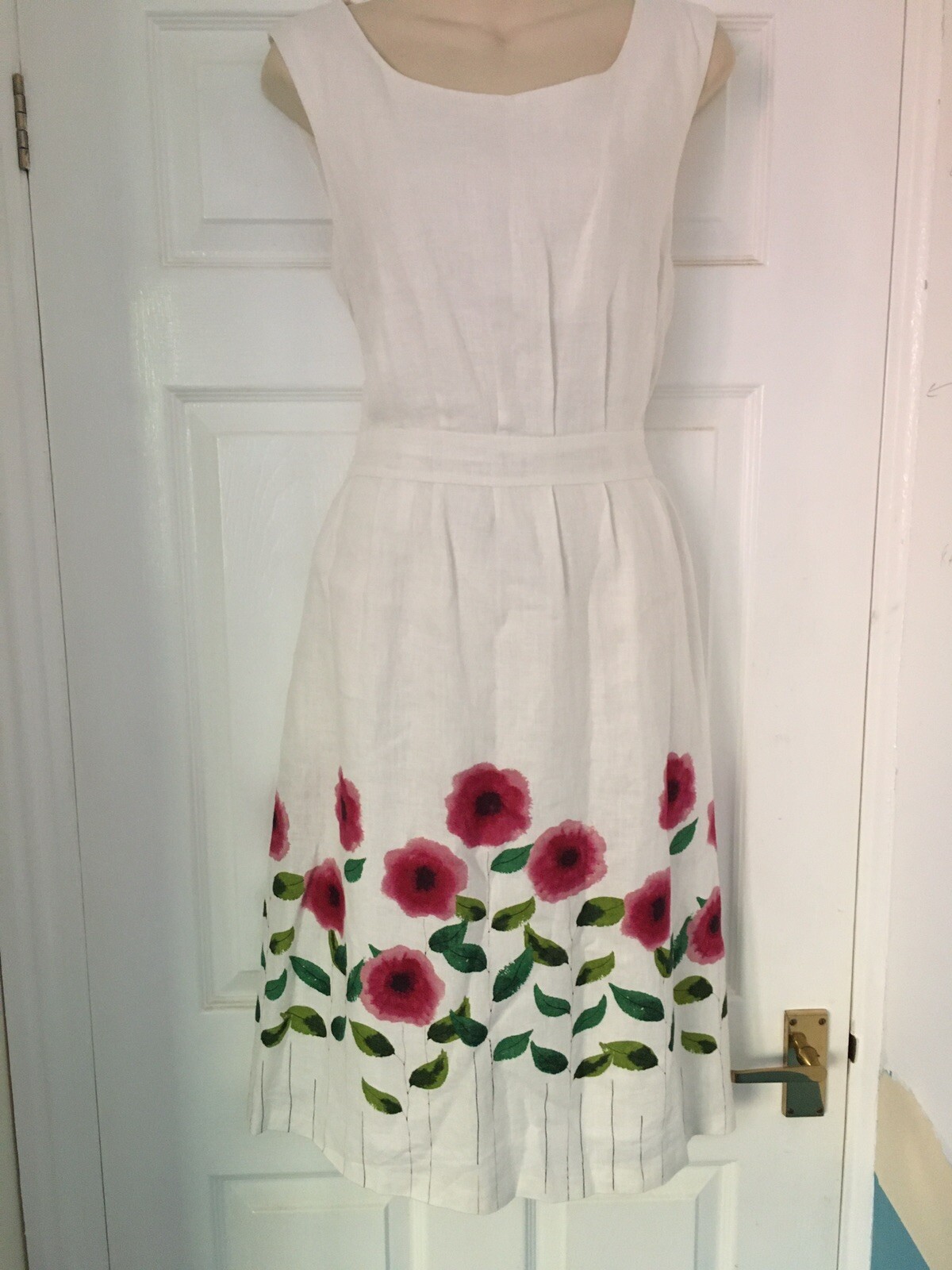 Womens Seasalt Blending Floral Print Linen Dress UK 1… Gem